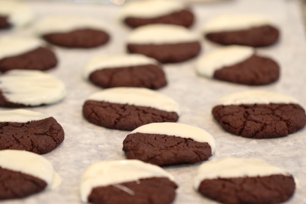 Close-up shot of chocolate cookies, baked to deliver to the City Mission at Christmas. Image: Su Leslie, 2017
