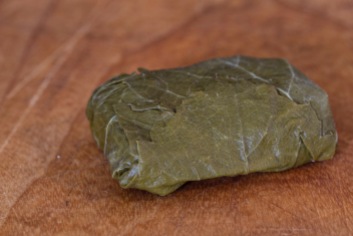 Vine-leaf wrapped halloumi. Image: Su Leslie 2018