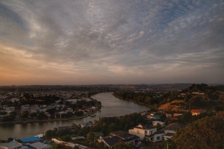 Twilight, Whanganui river from Durie Hill. Image; Su Leslie 2019